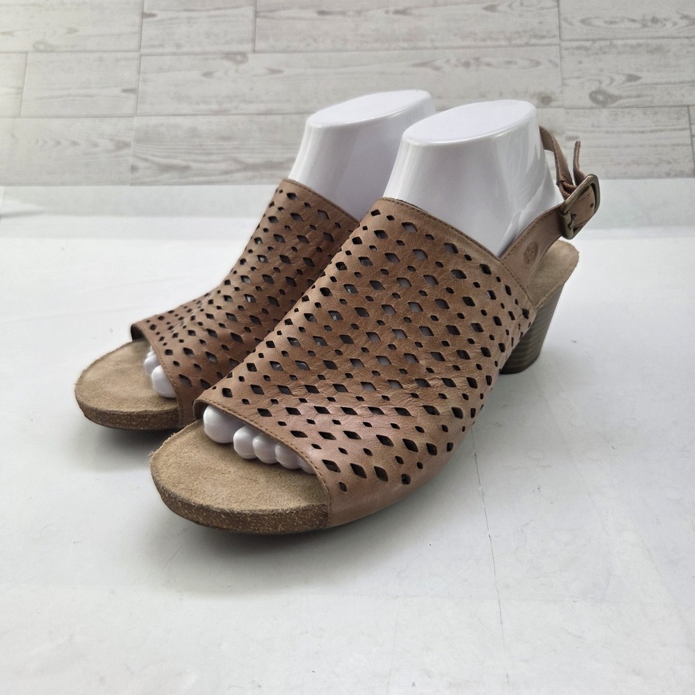 Josef Seibel Slingback Sandals Womens 41 US 10.5 Brown Block Heel Minimalism